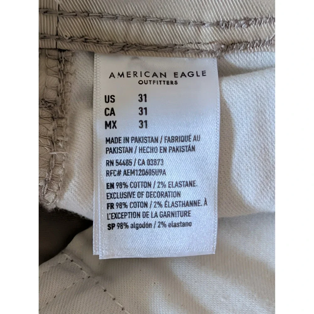 American Eagle NEW Flex Lived In Cargo Shorts NWT Khaki Beige Men's Size 31 Code